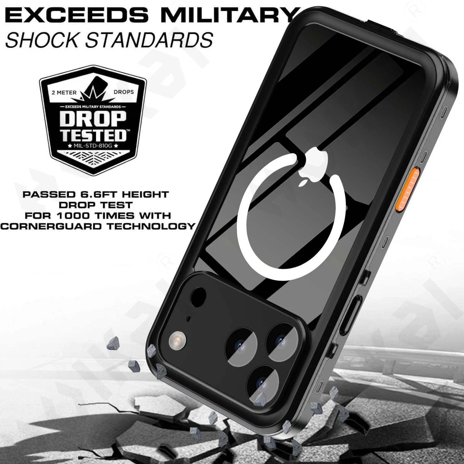 IP68 Waterproof Magnetic Case For iPhone 17 16e 16 15 14 Pro Air 13 Pro Max Protector Full Body Protective Dustproof Phone Case