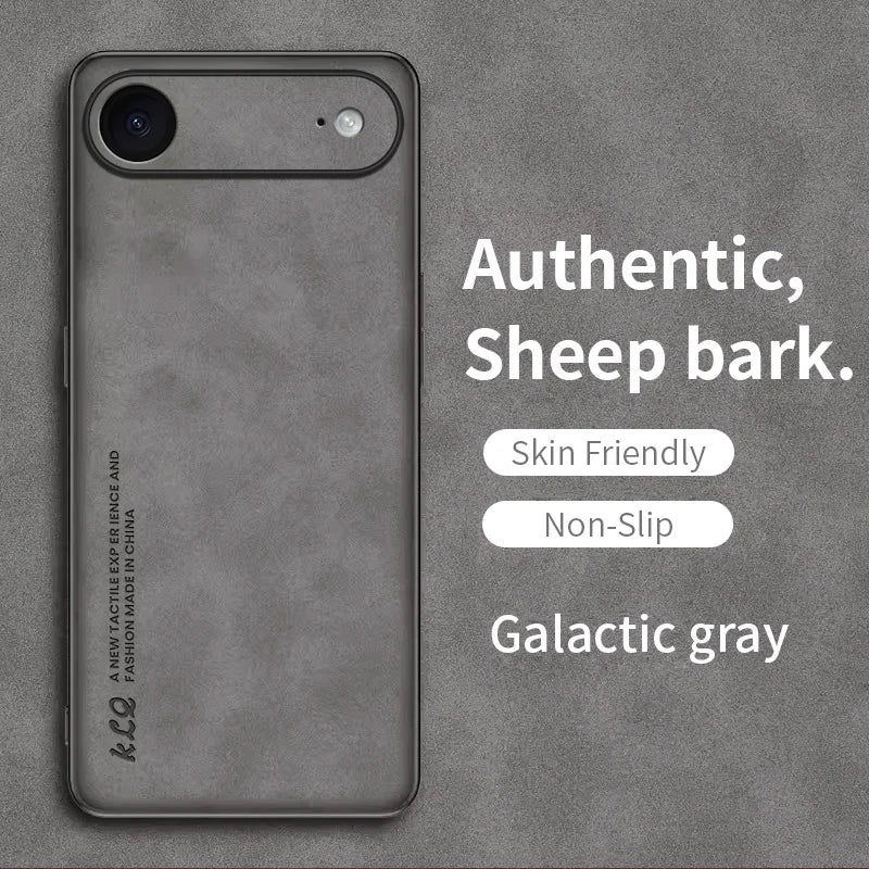 For Iphone 17 Air Case Luxury Sheepskin Leather Silicone Shockproof Bumper Cover for Iphone 17 Pro Max Protective Matte Shell