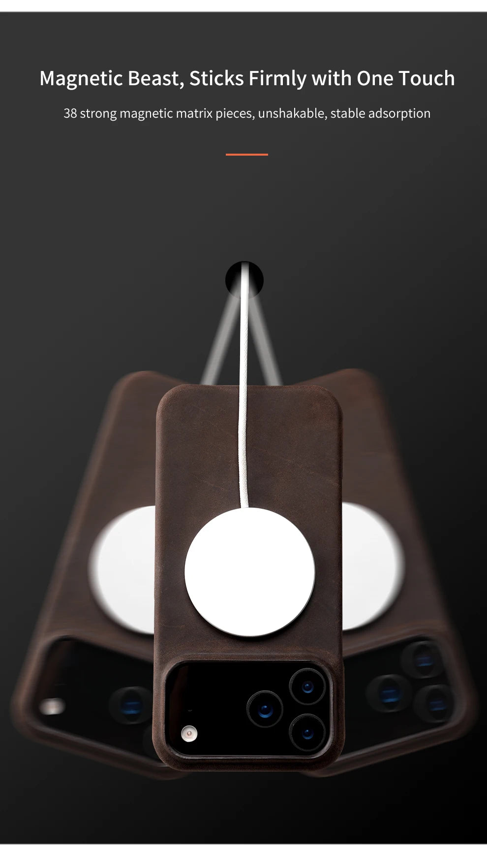 for Magsafe Case for iPhone 15 16 17 Pro Max 17Pro 17 Air 16Pro Retro Luxury Genuine PULL-UP Leather Magnetic Phone Back Cover