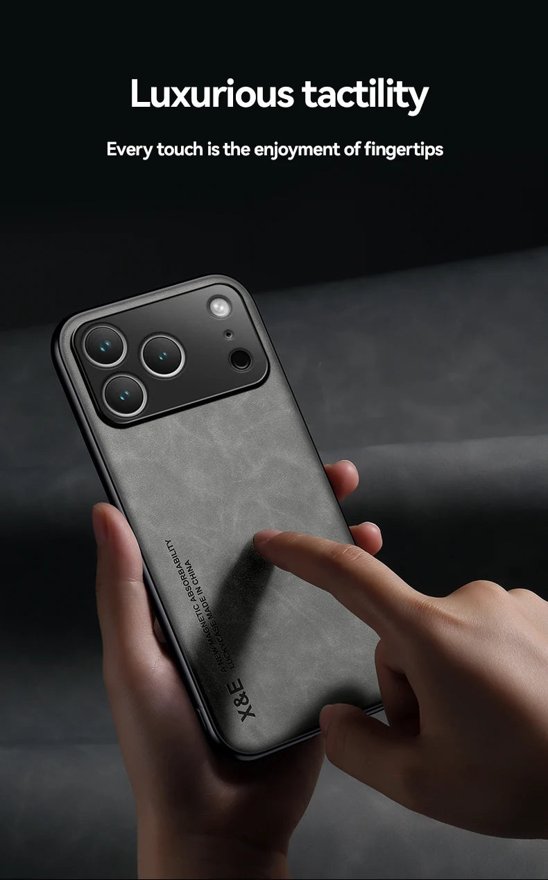 Leather Sheepskin Soft Case For iPhone 17 Pro Max 17 Air 16 Pro Max 16 Plus 16e 16Pro 17Pro Max Cover Frame Shockproof Cases