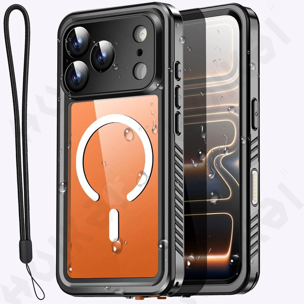 IP68 Waterproof Case For iPhone 17 16 15 14 13 12 11 Pro Max XR Plus 2025 Metal Aluminum Swimming Phone Magsafe Magnetic Cover
