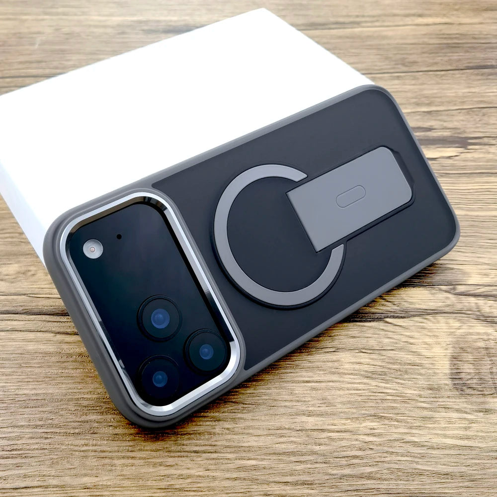 Shockproof Armor Matte Case For iPhone 17 16E 16 15 14 Pro Max Air 17Pro Magsafe Wireless Charge With Stand Full Covers