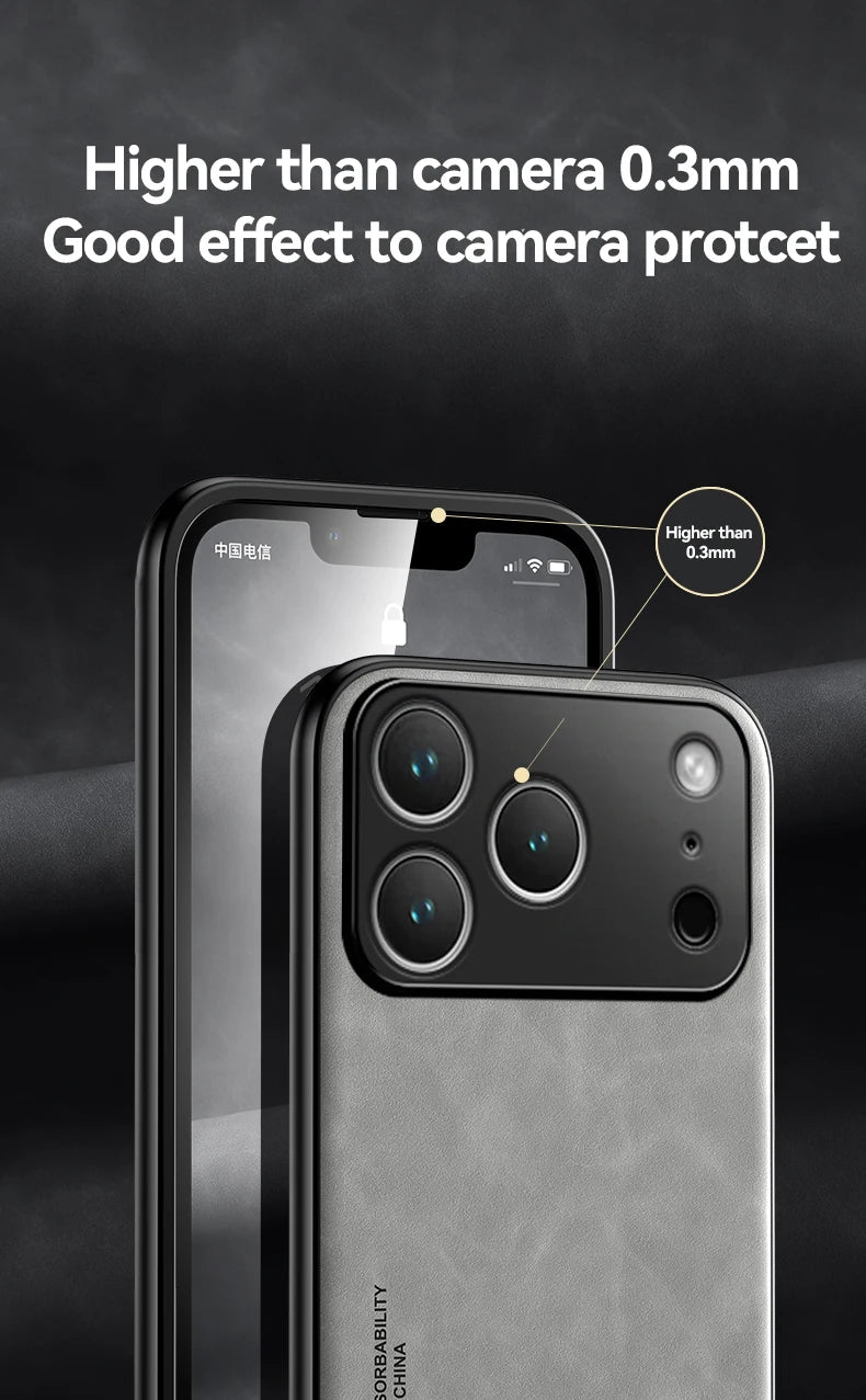 Leather Sheepskin Soft Case For iPhone 17 Pro Max 17 Air 16 Pro Max 16 Plus 16e 16Pro 17Pro Max Cover Frame Shockproof Cases