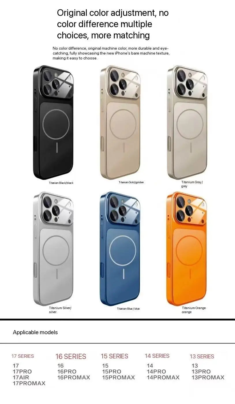 Luxury frosted glass material shockproof magnetic protective cover for iPhone 17 Air 17 16 15 14 13 Pro Max  Magsafe phone case