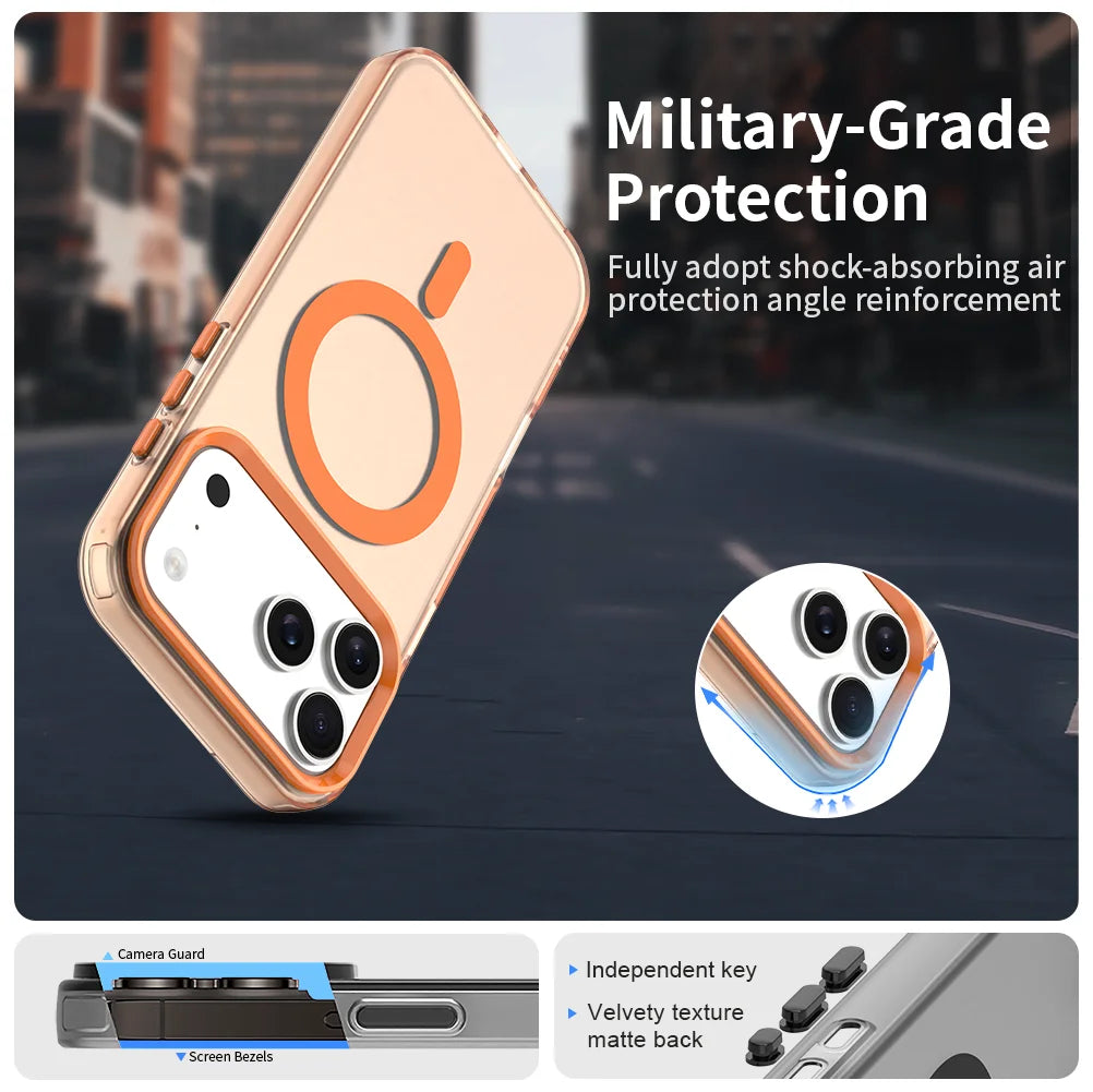 Magnetic Luxury Lens Protector Matte Candy Case For iphone 17 Pro Max iphone17 Air 5G For Magsafe Wireless Charger Cover