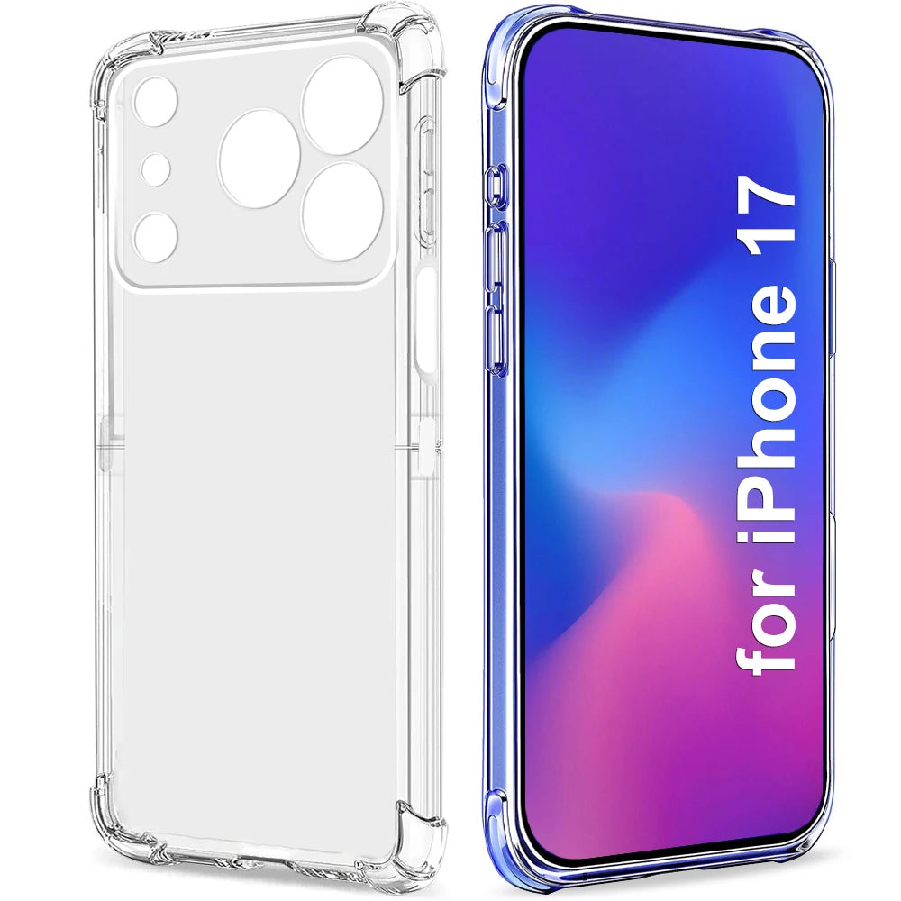 Transparent Phone Case High Definition Shockproof Corner Protection Phone Covers for IPhone 17 ProMax/17 Air/17 Pro/17