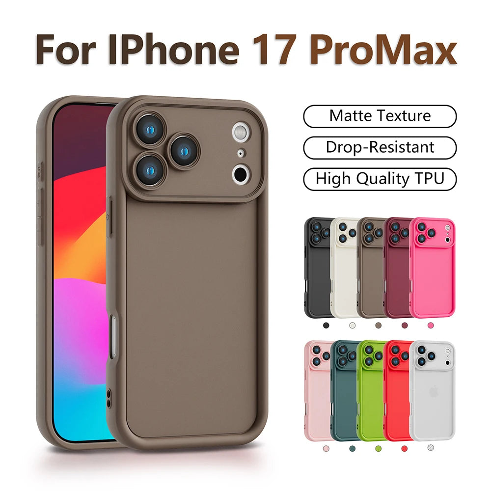 High Quality Matte Texture Case For iPhone 17 Pro Max Case For iPhone 17 air Cover Shockproof Soft TPU Phone Back Cover Cases