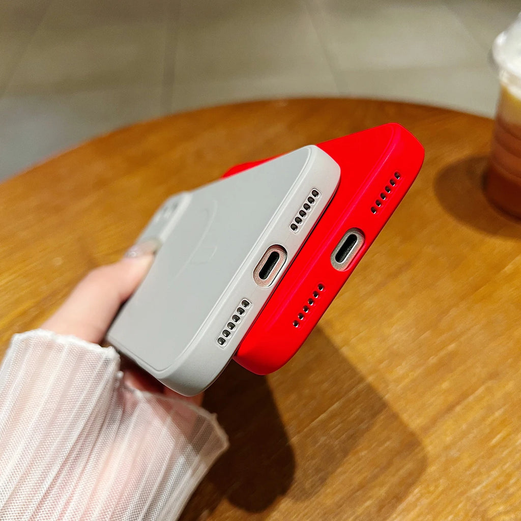 for iPhone 17 Pro Max 17 Air 17Pro Case Magnetic Cover for Mag-safe Liquid Silicone Velvet Lining All-round Camera Protect Shell