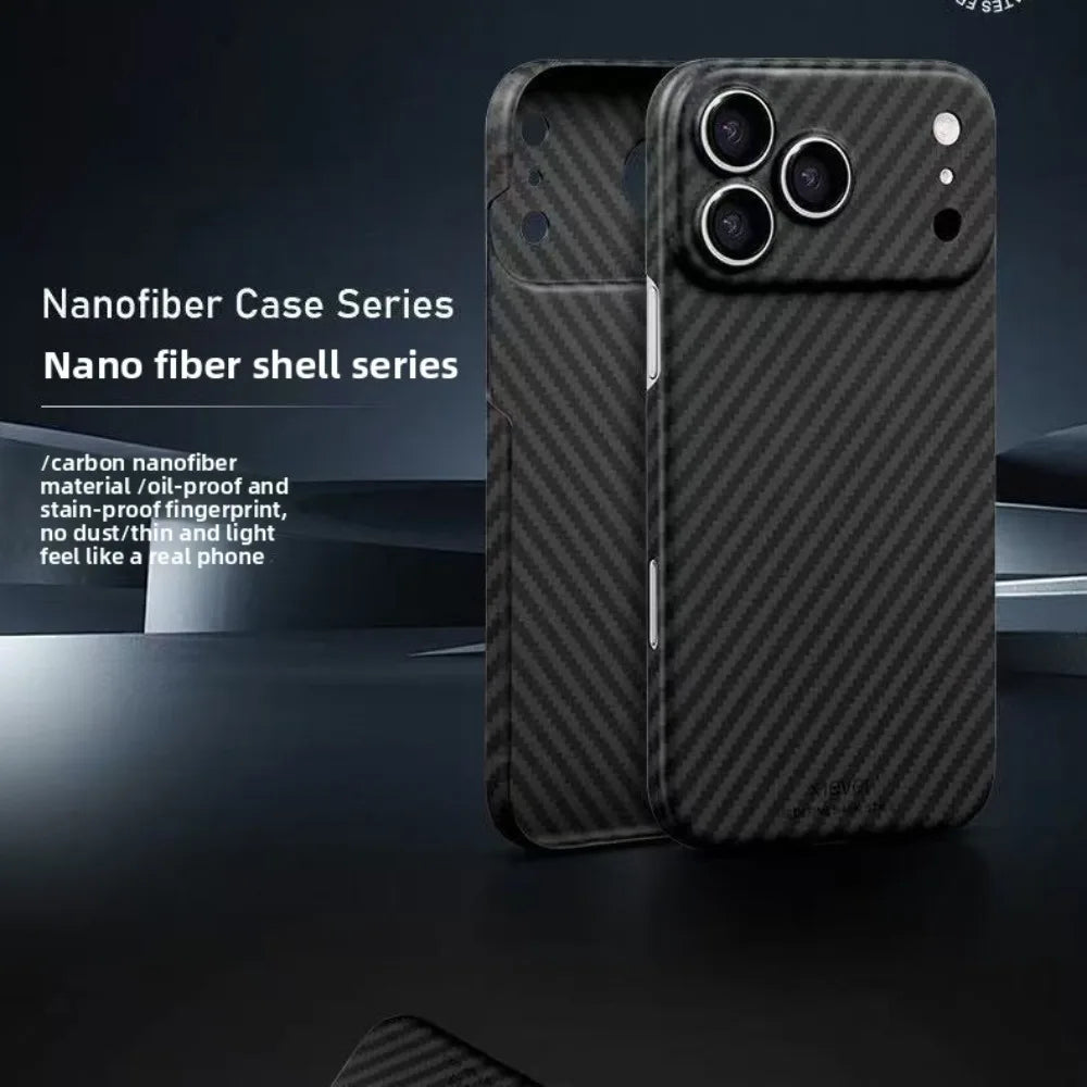X-level High Quality 1500D Carbon Fiber Phone Case For IPhone 17 Pro Max 17 Air Luxury Business Ultra-Thin Rugged Protect Cover