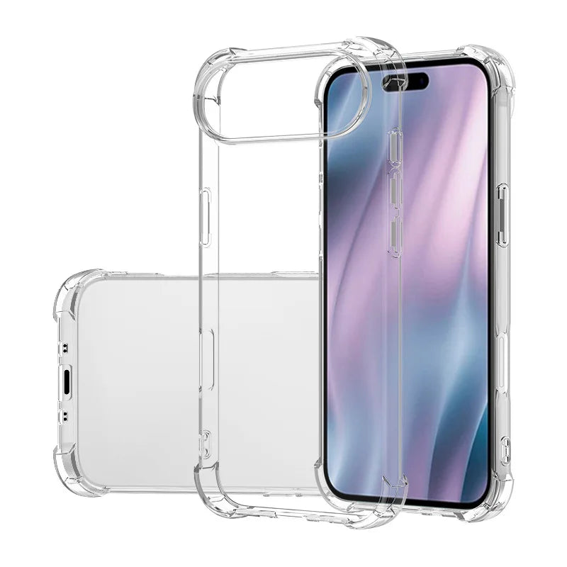 3D Airbag Silicone Soft Case For iPhone 17 Pro Max iPhone17 Air Ultra Thin Clear Back Cover For iPhone17ProMax 17Pro 17Air Slim