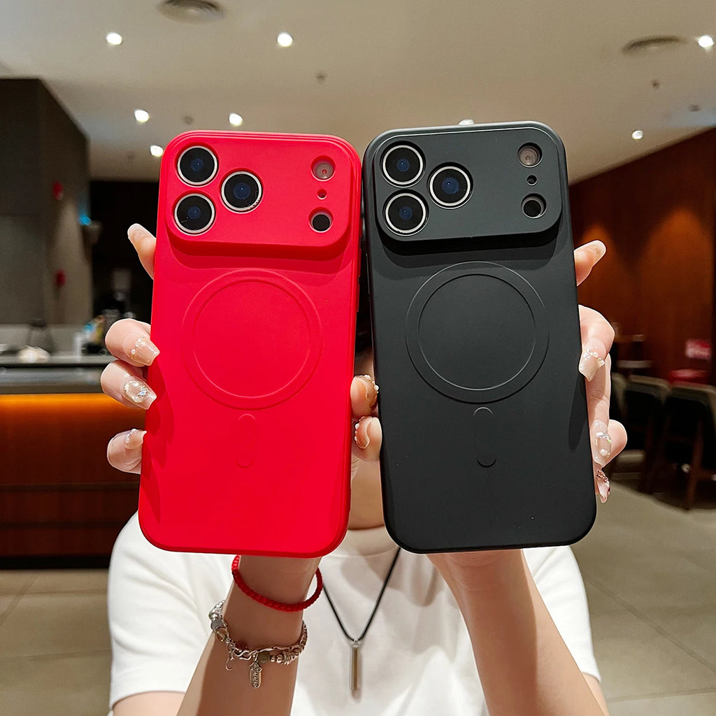 for iPhone 17 Pro Max 17 Air 17Pro Case Magnetic Cover for Mag-safe Liquid Silicone Velvet Lining All-round Camera Protect Shell