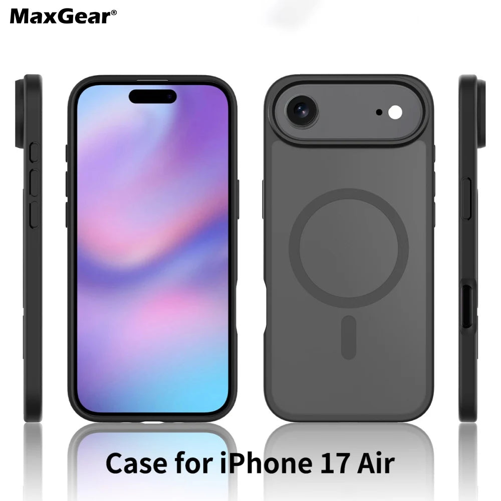 Matte For Magsafe Magnetic Case For iPhone 17 Air, Pro Max Wireless Charge Hard Armor Cover