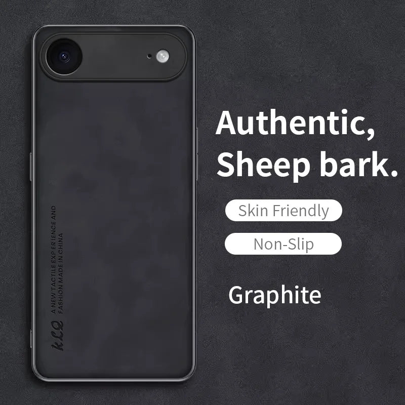 For Iphone 17 Air Case Luxury Sheepskin Leather Silicone Shockproof Bumper Cover for Iphone 17 Pro Max Protective Matte Shell