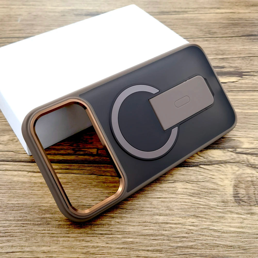 Shockproof Armor Matte Case For iPhone 17 16E 16 15 14 Pro Max Air 17Pro Magsafe Wireless Charge With Stand Full Covers