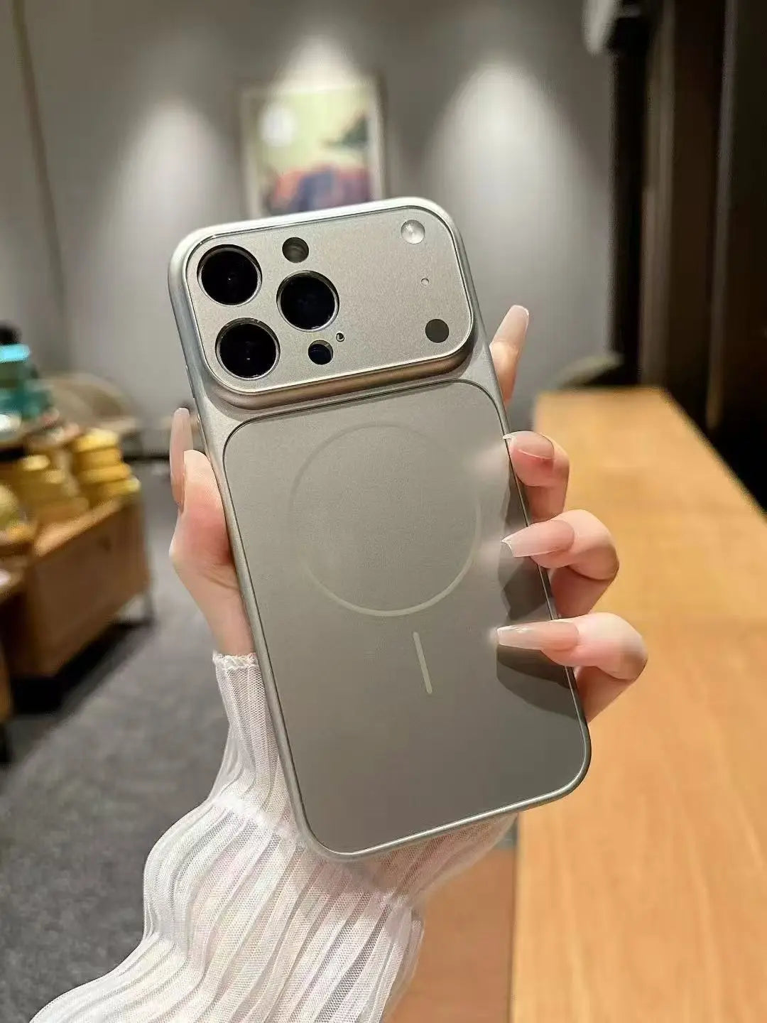 Luxury frosted glass material shockproof magnetic protective cover for iPhone 17 Air 17 16 15 14 13 Pro Max  Magsafe phone case