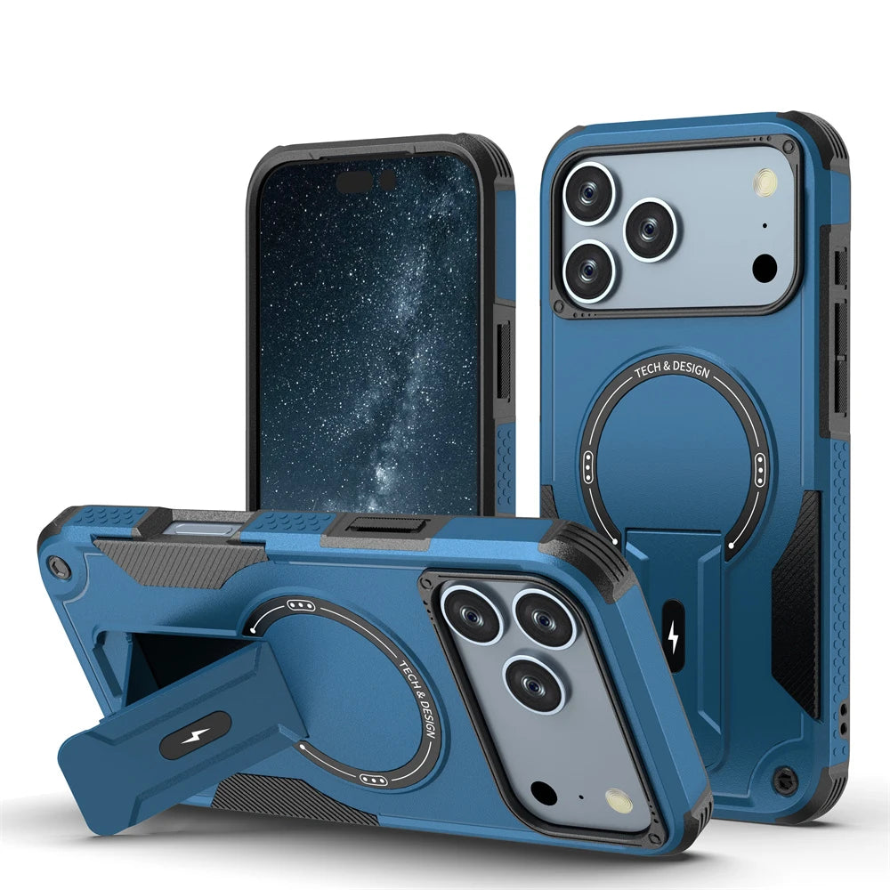 Case For iPhone 17 16 15 14 13  Pro Max Plus Magnetic Protective Magsafe Shockproof Heavy Duty Drop Protection Kickstand Cover