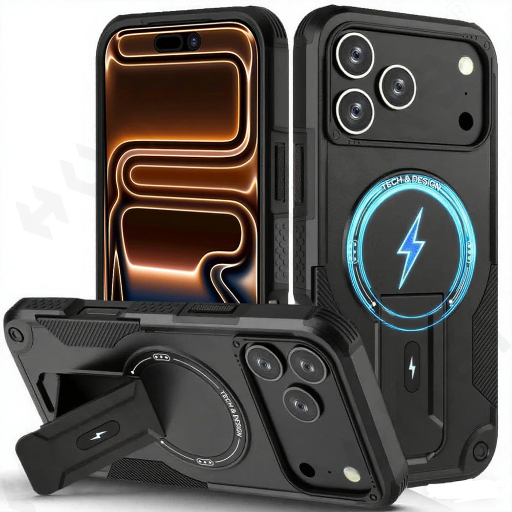 Case For iPhone 17 16 15 14 13  Pro Max Plus Magnetic Protective Magsafe Shockproof Heavy Duty Drop Protection Kickstand Cover