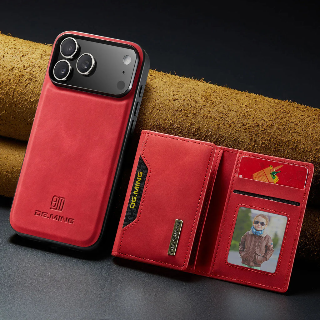 Luxury Magnetic Leather Wallet Case for iPhone 17 Pro Max 14 15 16 iPhone17 Magnet Kickstand Money Card Holder Cover