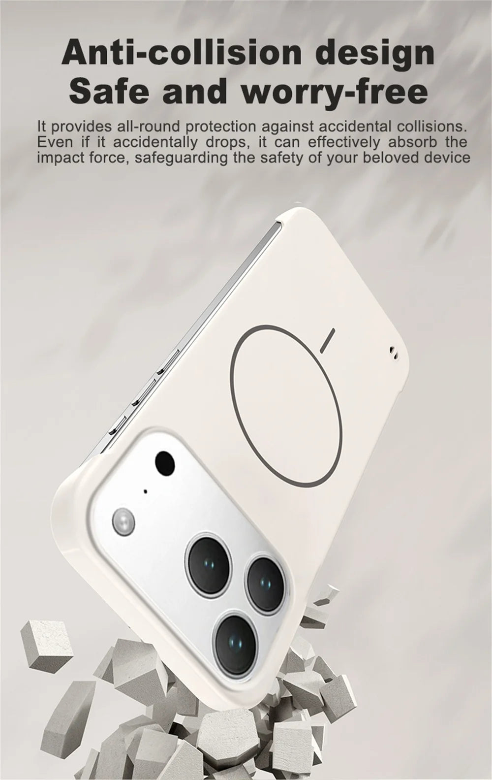 for Magsafe Bezel-less Phone Case for iPhone 17 Air 17 Pro Max Ultra Thin Frameless Hard Magnetic Cover for iPhone 17 Pro 17Air