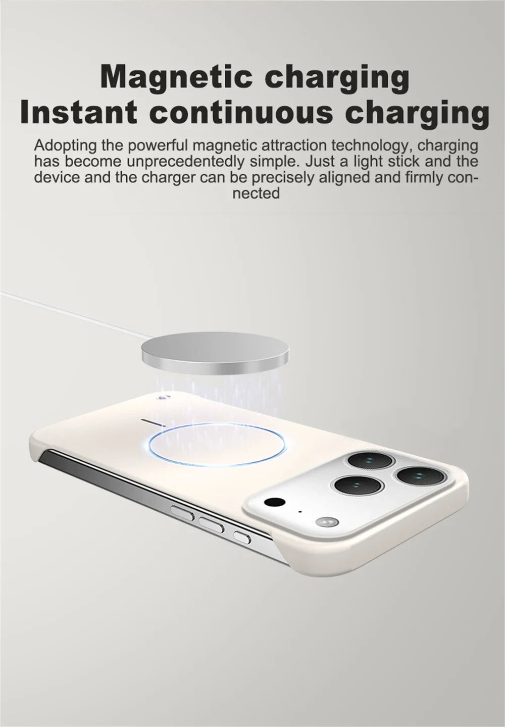 for Magsafe Bezel-less Phone Case for iPhone 17 Air 17 Pro Max Ultra Thin Frameless Hard Magnetic Cover for iPhone 17 Pro 17Air