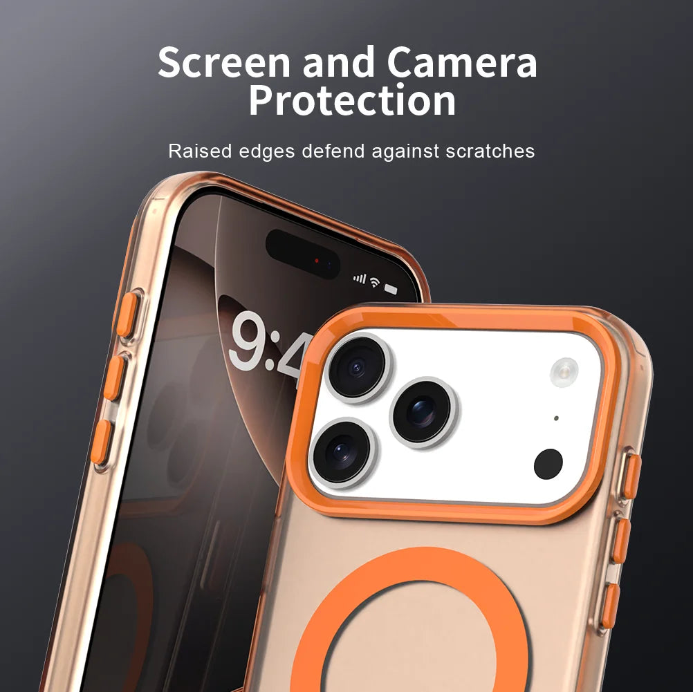 Magnetic Luxury Lens Protector Matte Candy Case For iphone 17 Pro Max iphone17 Air 5G For Magsafe Wireless Charger Cover