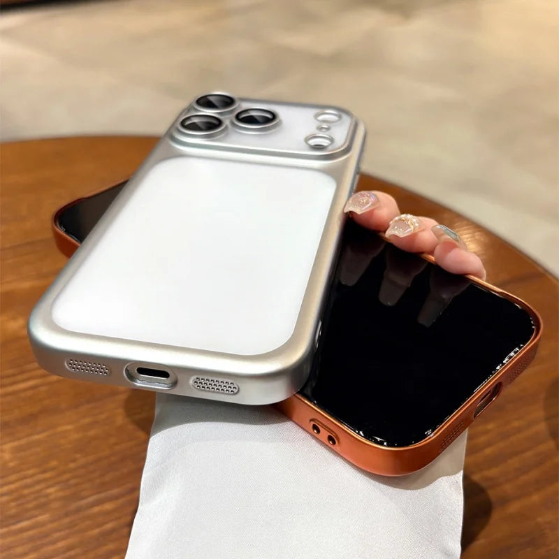 Plating Frosted Translucent Thin Phone Case For iPhone 17 Pro Max 17 Pro 17 Air 17 Series Official Cosmic Orange Bumper Cover