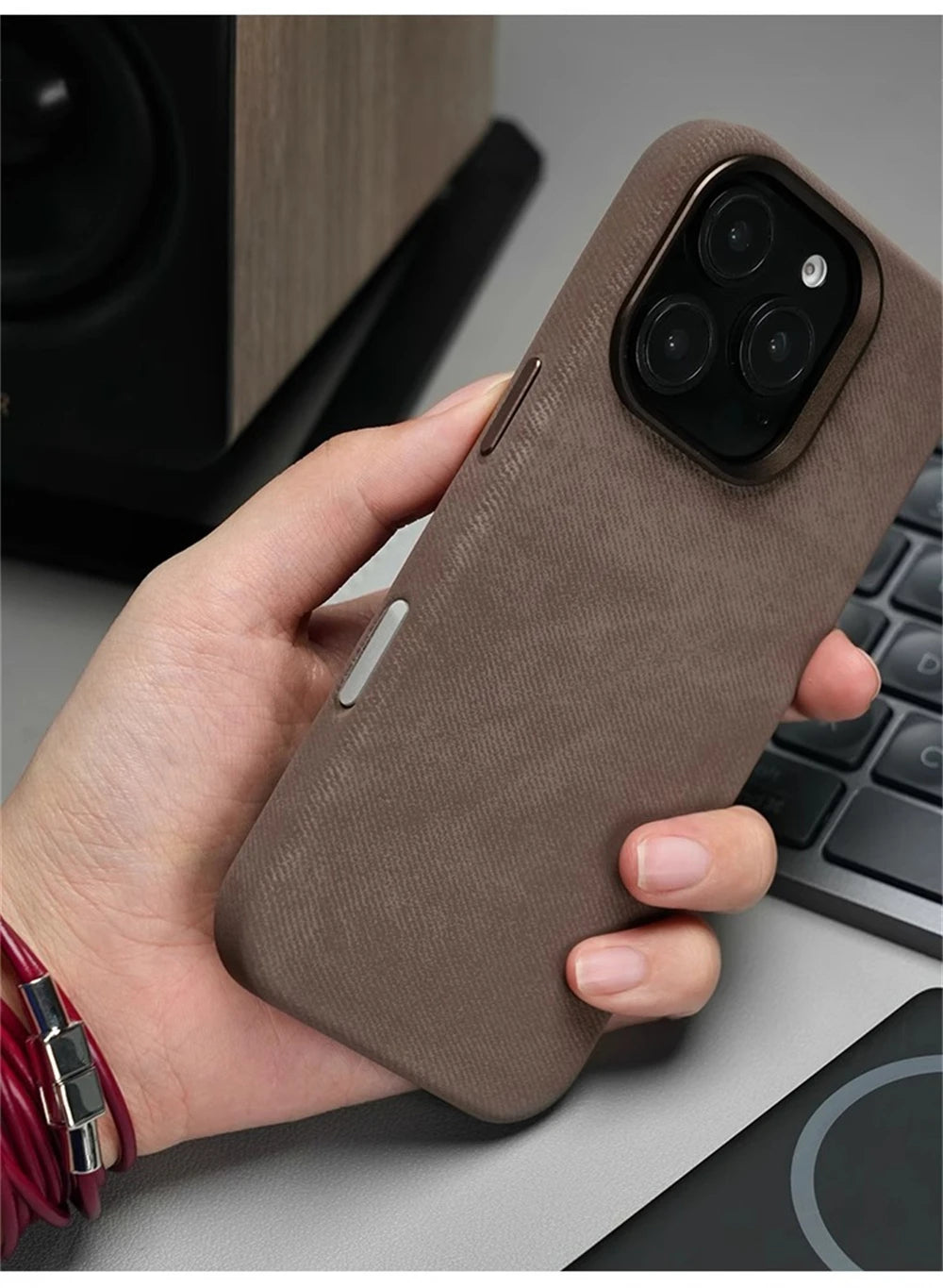 Luxury Shockproof Magnetic Fiber Leather Case For iPhone 17 16 Pro Max, Air For MagSafe Wireless Charging Cover