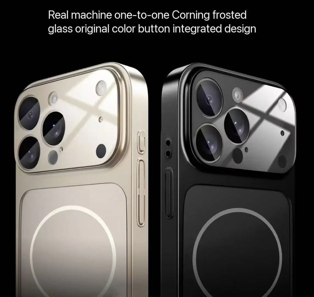 Luxury frosted glass material shockproof magnetic protective cover for iPhone 17 Air 17 16 15 14 13 Pro Max  Magsafe phone case