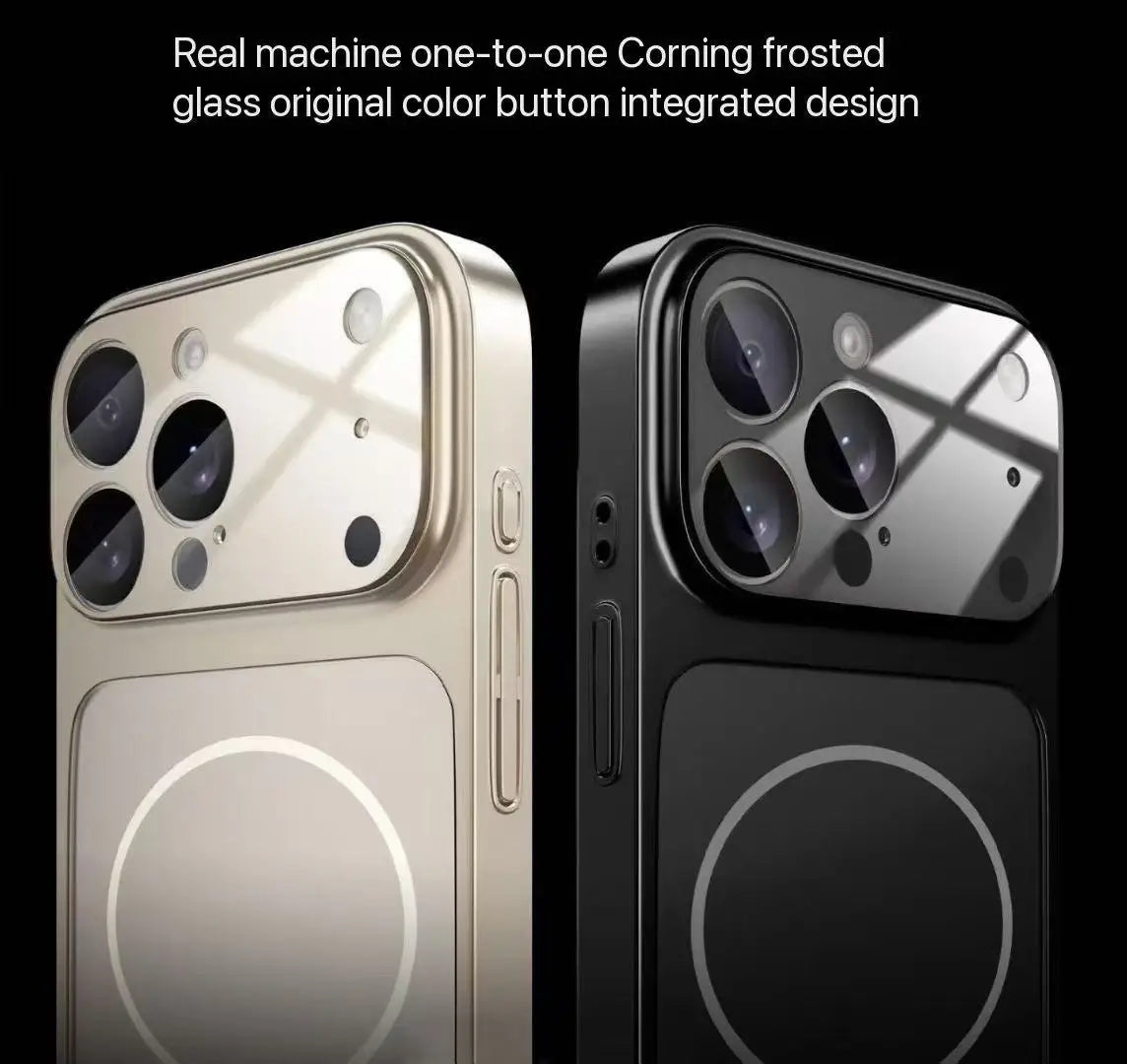 Luxury frosted glass material shockproof magnetic protective cover for iPhone 17 Air 17 16 15 14 13 Pro Max  Magsafe phone case