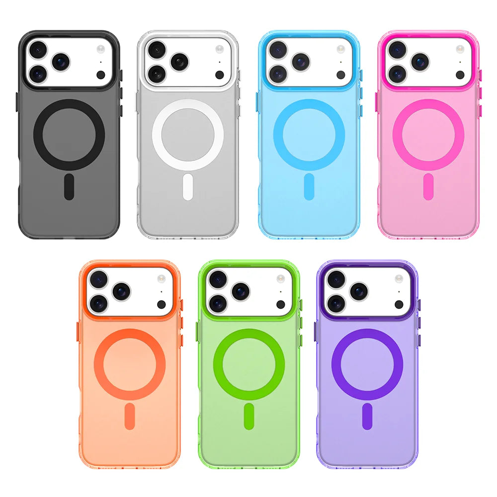 Magnetic Luxury Lens Protector Matte Candy Case For iphone 17 Pro Max iphone17 Air 5G For Magsafe Wireless Charger Cover