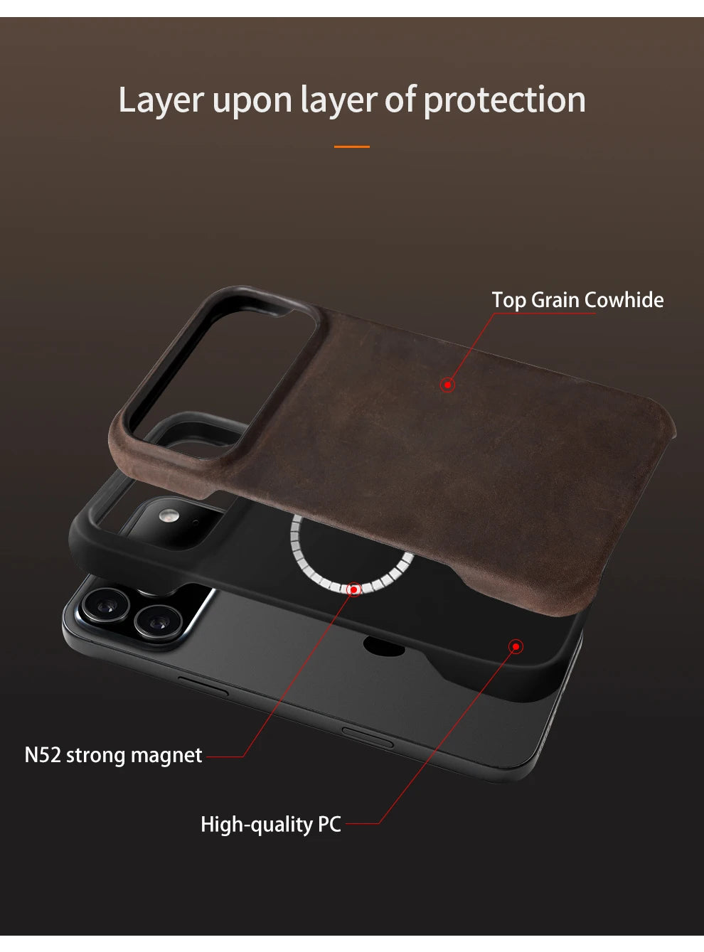 for Magsafe Case for iPhone 15 16 17 Pro Max 17Pro 17 Air 16Pro Retro Luxury Genuine PULL-UP Leather Magnetic Phone Back Cover