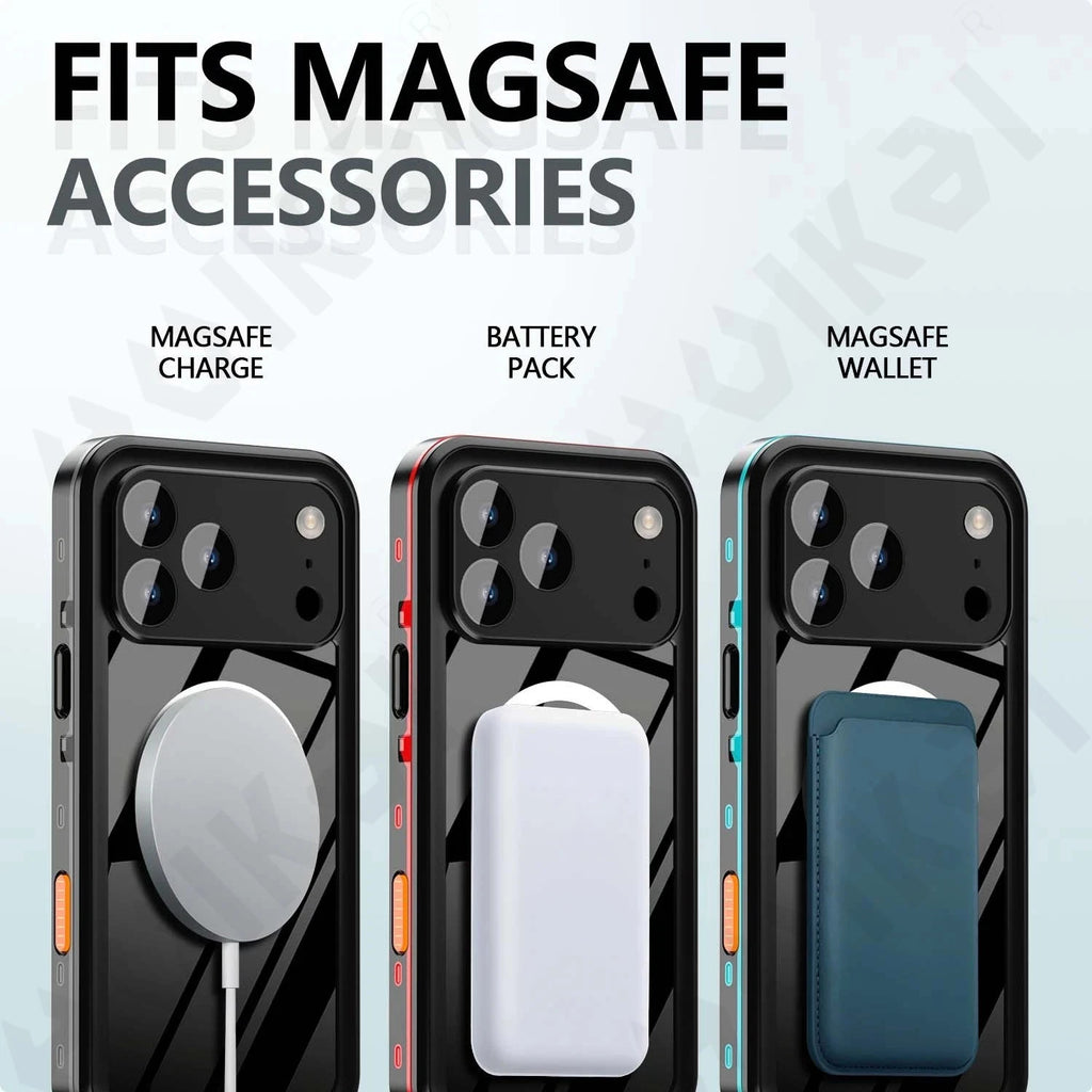 IP68 Waterproof Magnetic Case For iPhone 17 16e 16 15 14 Pro Air 13 Pro Max Protector Full Body Protective Dustproof Phone Case