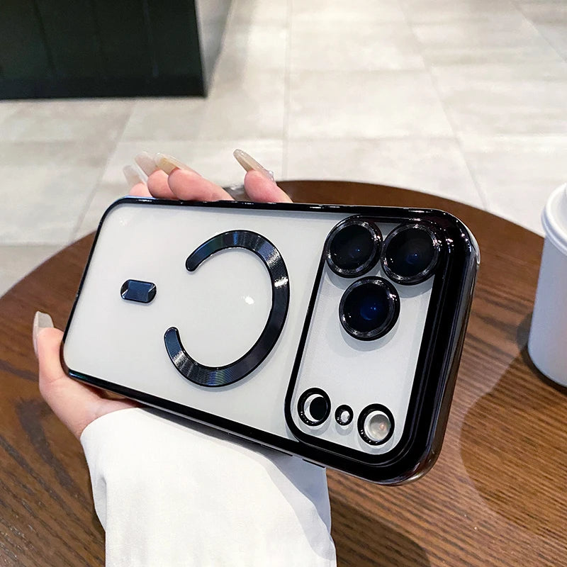 Luxury Glitter Plating Silicone Clear Soft Case For iPhone 17 Pro Max Magnetic Magsafe Cover Shell For iPhone17ProMax Ultra-Thin