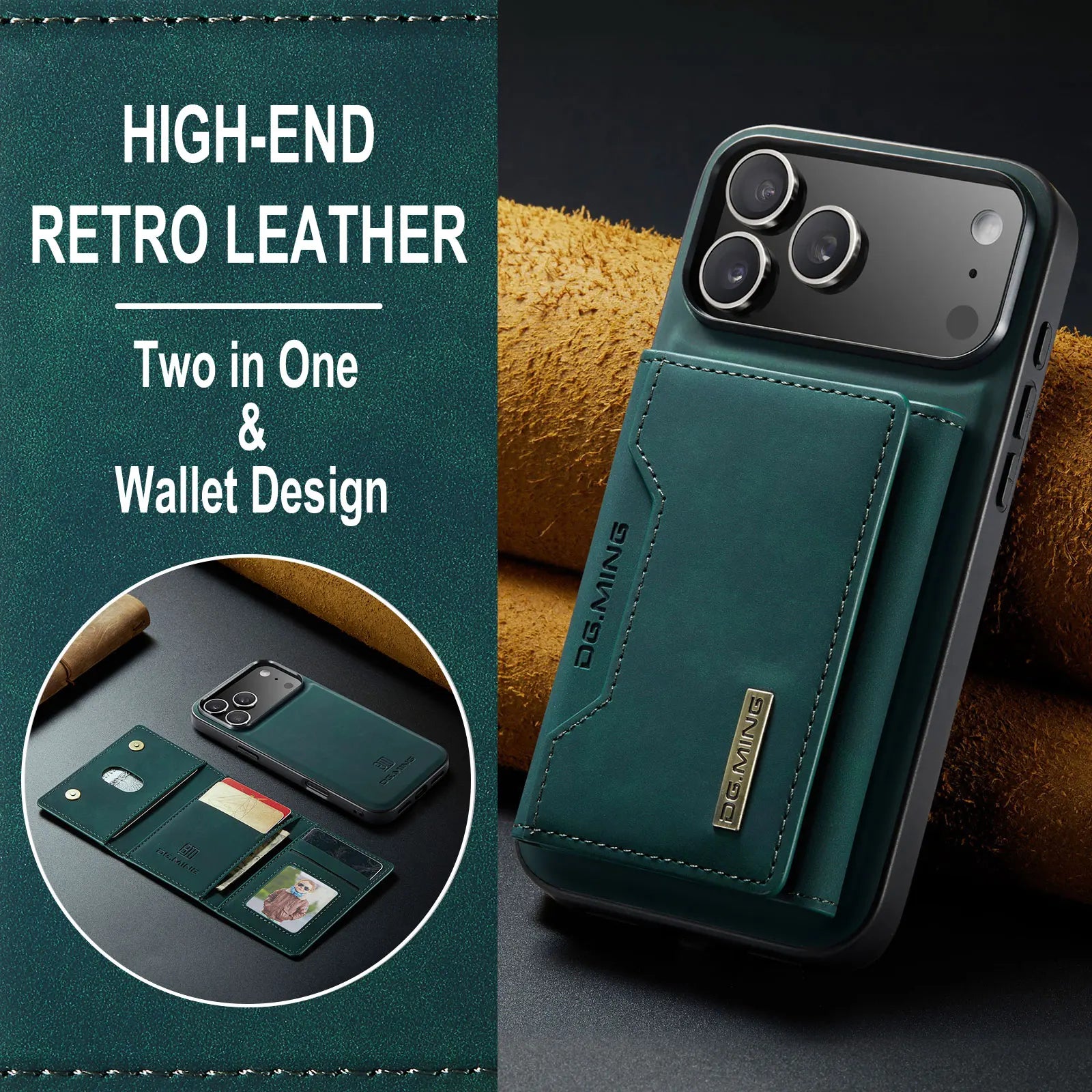 Luxury Magnetic Leather Wallet Case for iPhone 17 Pro Max 14 15 16 iPhone17 Magnet Kickstand Money Card Holder Cover