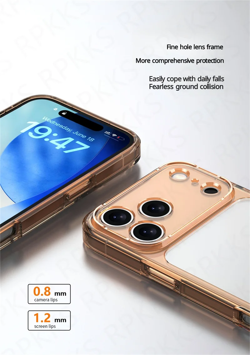 Luxury Transparent Shockproof Phone Case For iPhone 17Air 17 17Pro 17Pro Max Clear Hybrid Hard Acrylic Protective Back Cover