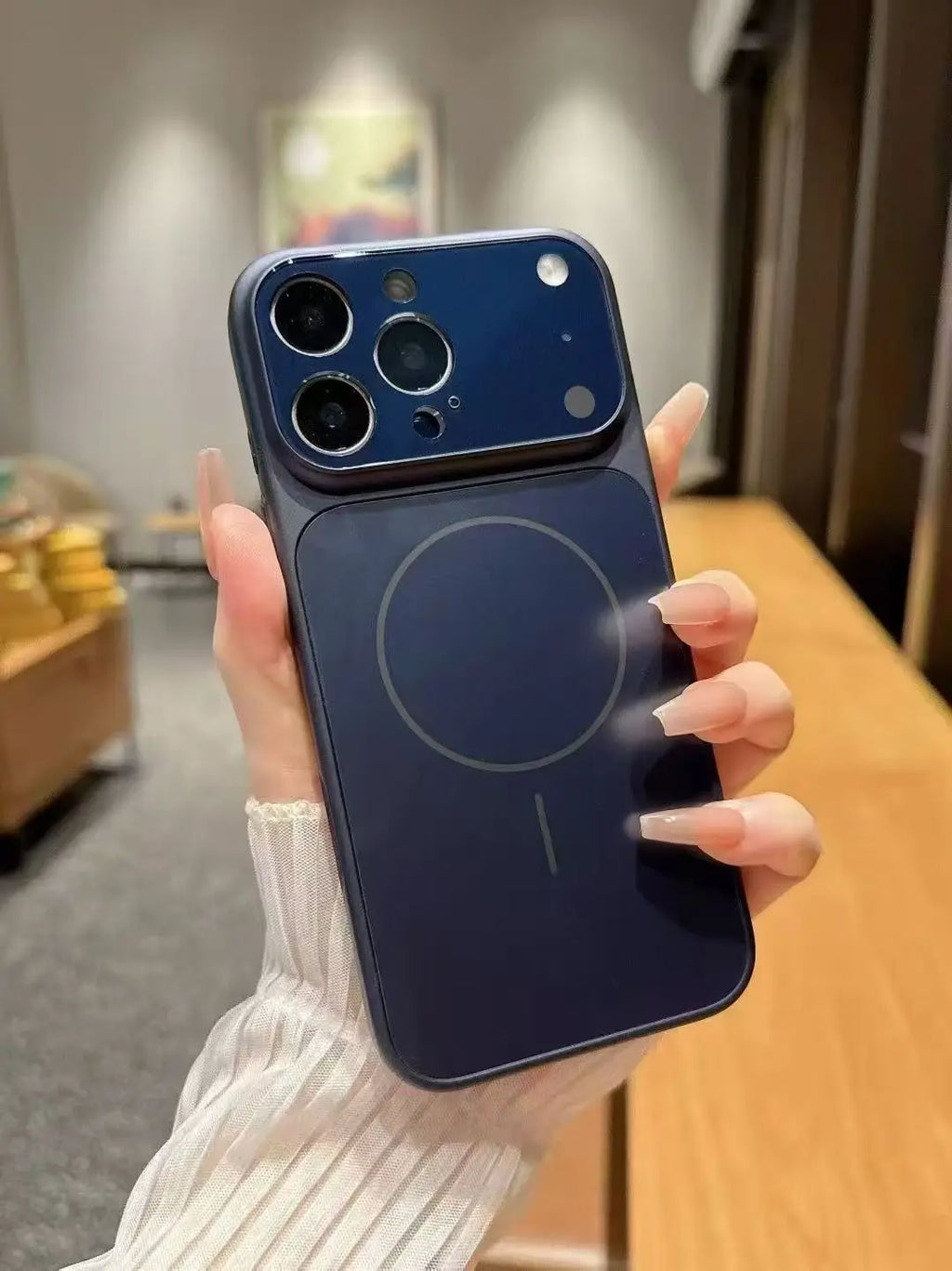 Luxury frosted glass material shockproof magnetic protective cover for iPhone 17 Air 17 16 15 14 13 Pro Max  Magsafe phone case