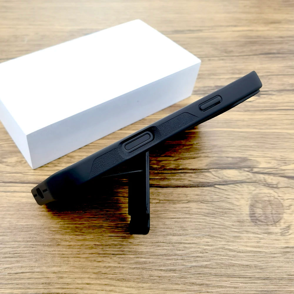 Shockproof Armor Matte Case For iPhone 17 16E 16 15 14 Pro Max Air 17Pro Magsafe Wireless Charge With Stand Full Covers