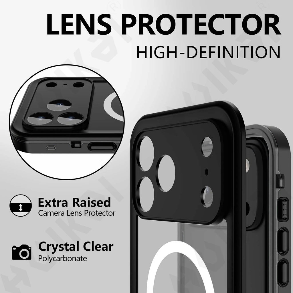 IP68 Waterproof Magnetic Case For iPhone 17 16e 16 15 14 Pro Air 13 Pro Max Protector Full Body Protective Dustproof Phone Case