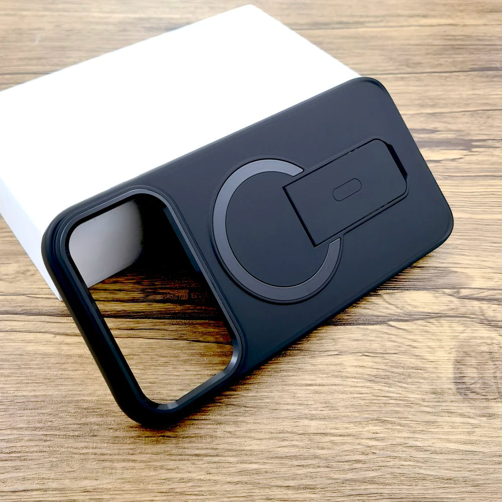 Shockproof Armor Matte Case For iPhone 17 16E 16 15 14 Pro Max Air 17Pro Magsafe Wireless Charge With Stand Full Covers