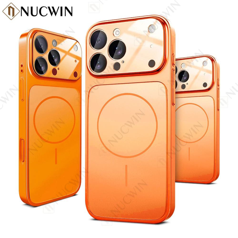 NEW Luxury Frosted Glass Finish Magnetic Phone Case For iPhone 17 Pro Max 16 15 14 13 Pro Max 17Air For Magsafe Shockproof Cover