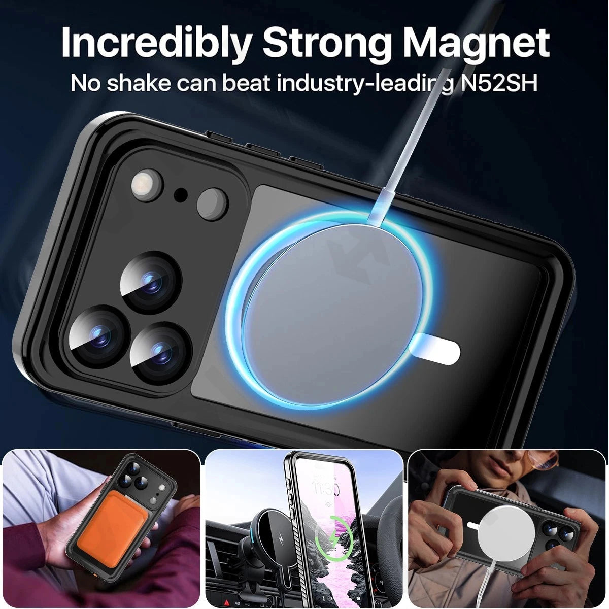 IP68 Waterproof Case For iPhone 17 16 15 14 13 12 11 Pro Max XR Plus 2025 Metal Aluminum Swimming Phone Magsafe Magnetic Cover