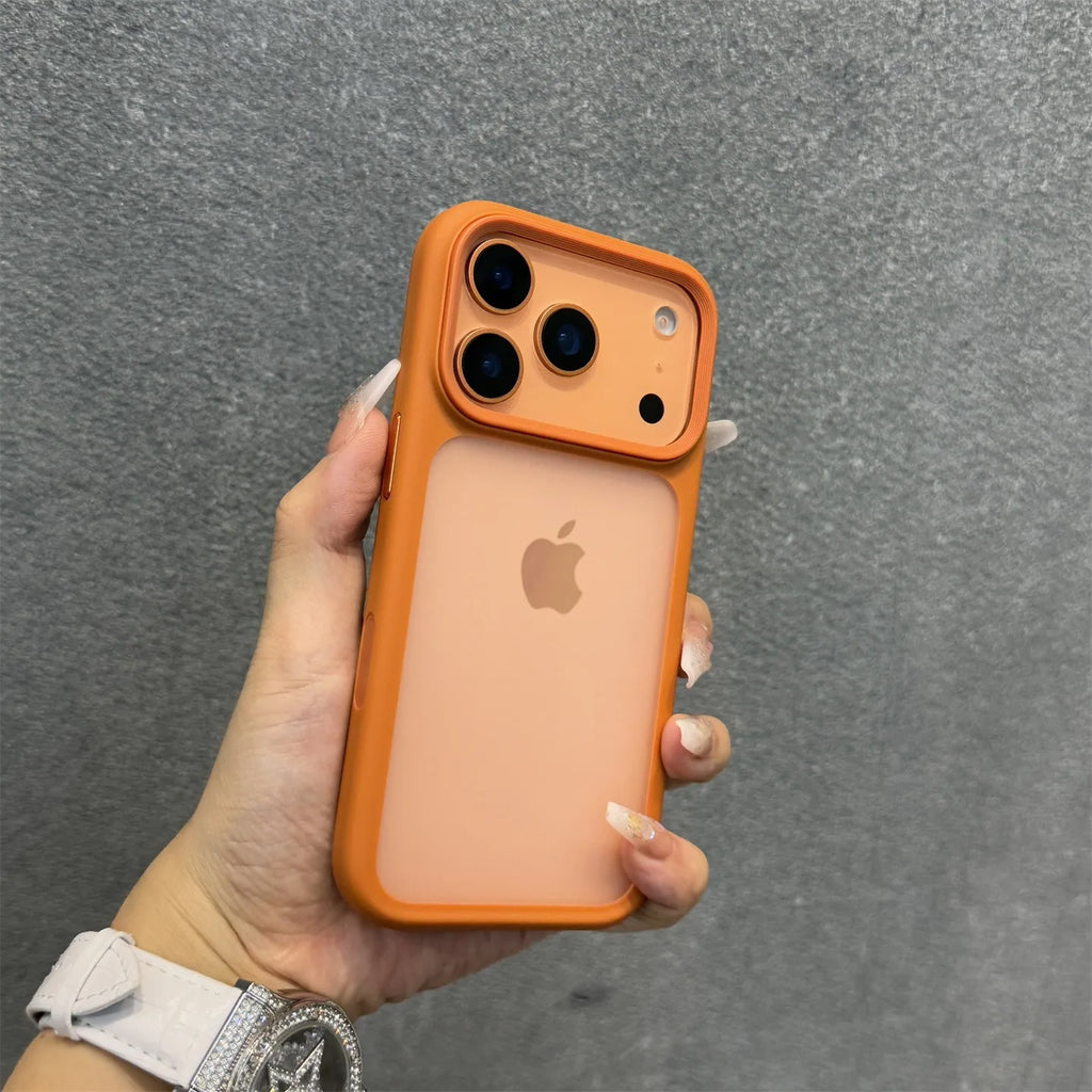 Luxury Double Color Matte Shockproof Phone Case For iPhone 17 Pro Max 17Air 17Pro Cases Metal Side Button PC+TPU Bumper Cover