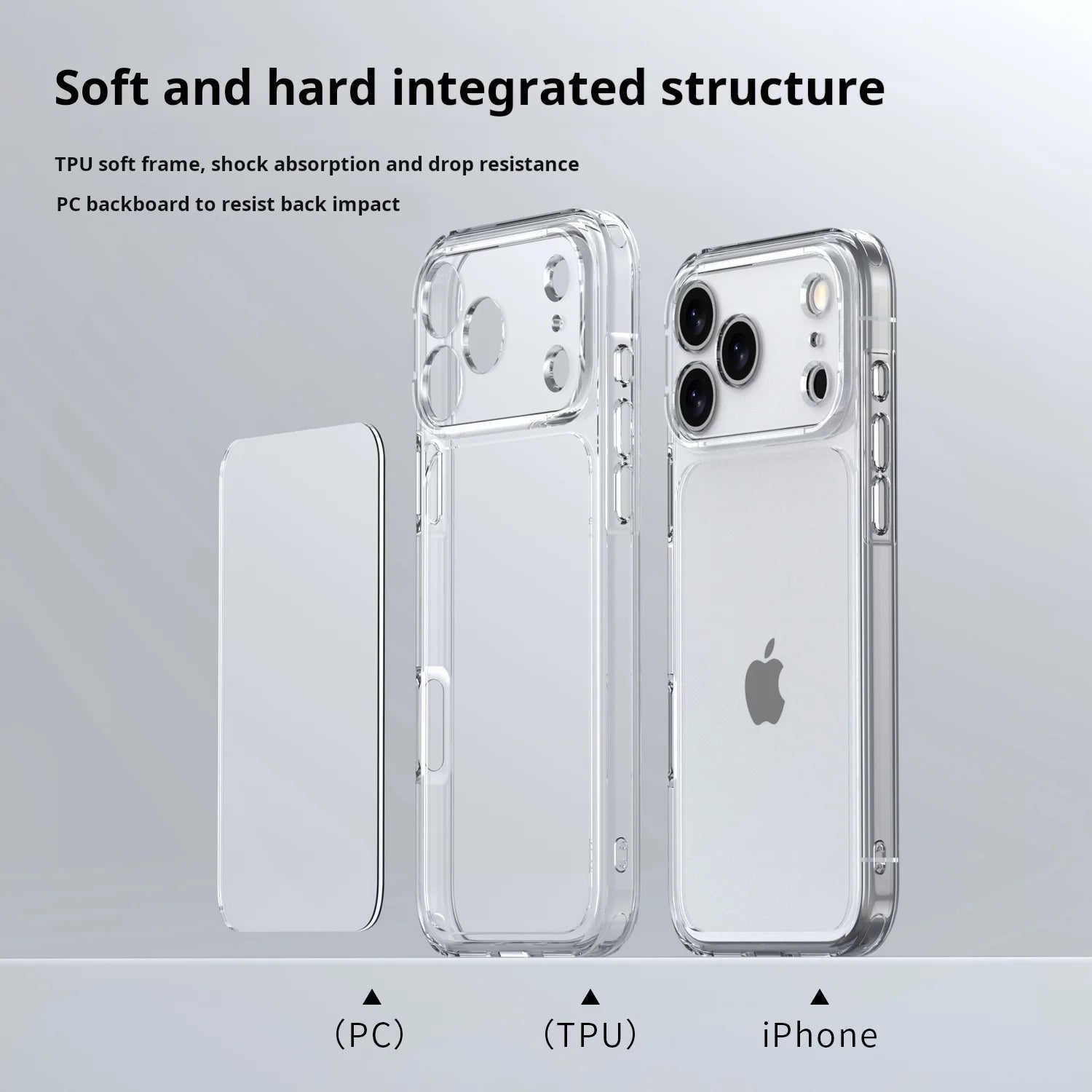 Luxury Transparent Shockproof Phone Case For iPhone 17Air 17 17Pro 17Pro Max Clear Hybrid Hard Acrylic Protective Back Cover