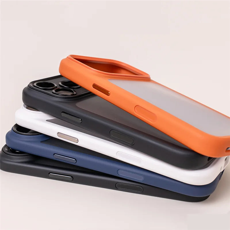 Active Touch Camera Button Matte Armor Case For iPhone 17 Air 16Pro 15 17Pro Max Translucent Hybrid Shockproof Hard Phone Cover