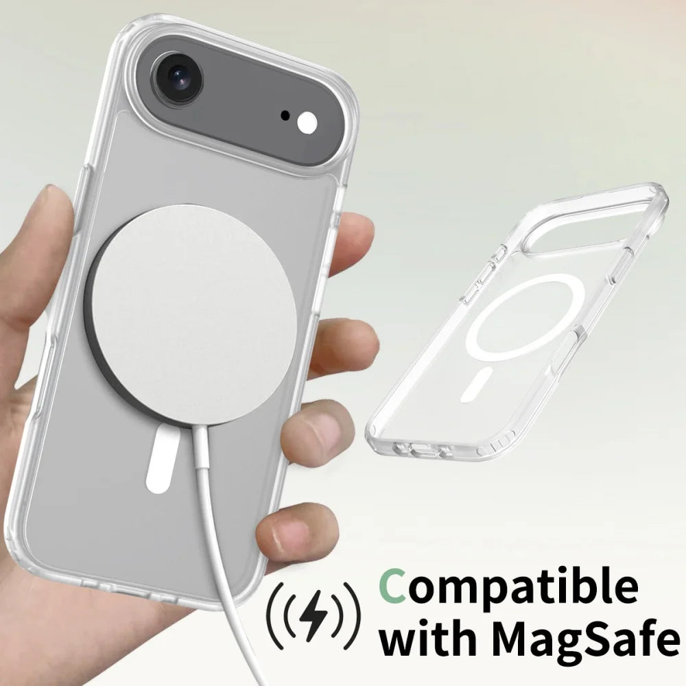 Matte For Magsafe Magnetic Case For iPhone 17 Air, Pro Max Wireless Charge Hard Armor Cover