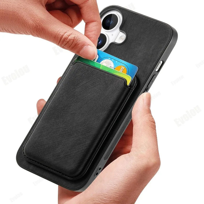 For Magsafe Detachable 2 in 1 Leather Case for IPhone 17 Pro Max Magnetic Wallet Card Pocket Cover for IPhone 17 Air 17pro Max