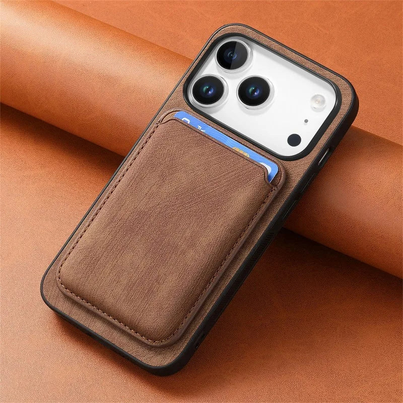 For Magsafe Detachable 2 in 1 Leather Case for IPhone 17 Pro Max Magnetic Wallet Card Pocket Cover for IPhone 17 Air 17pro Max