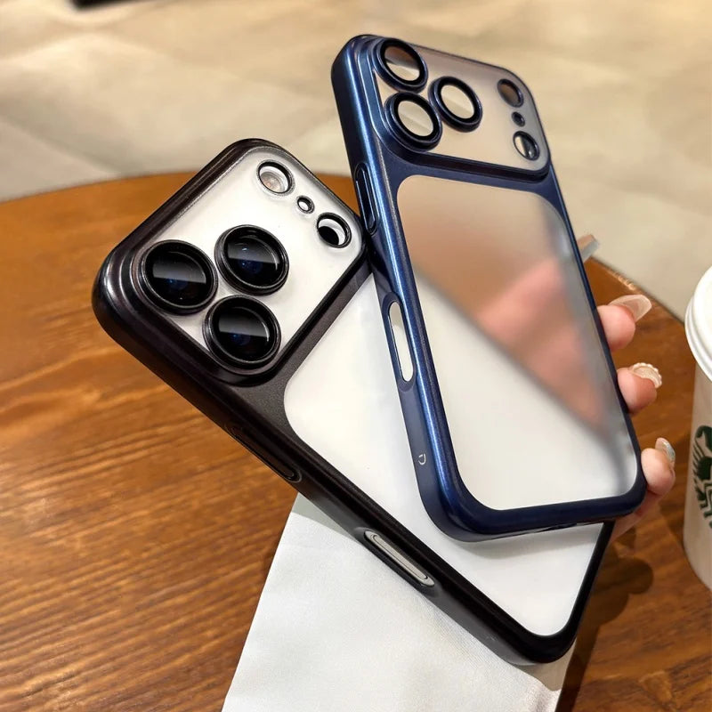 Plating Frosted Translucent Thin Phone Case For iPhone 17 Pro Max 17 Pro 17 Air 17 Series Official Cosmic Orange Bumper Cover