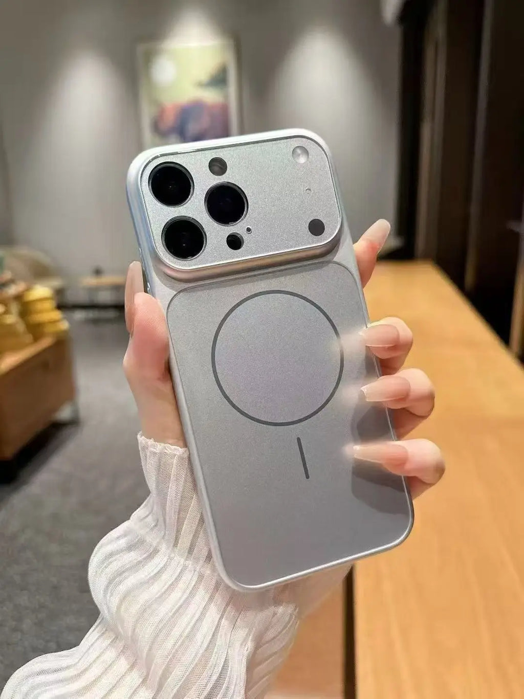 Luxury frosted glass material shockproof magnetic protective cover for iPhone 17 Air 17 16 15 14 13 Pro Max  Magsafe phone case