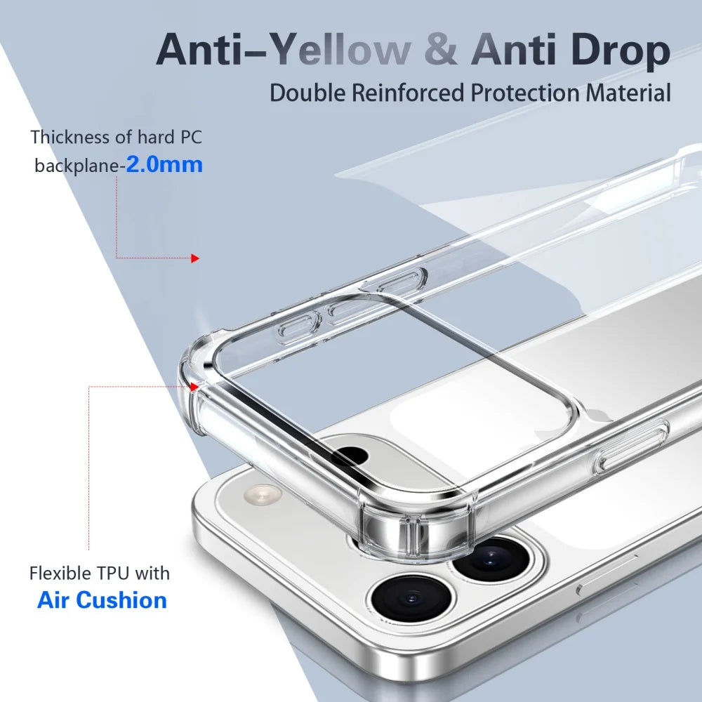 Luxury Shockproof Transparent Case For iPhone 17 Pro Max 16 15 14 13 12 11 XR XS X 7 8 Plus SE Soft Silicone Protective Cover